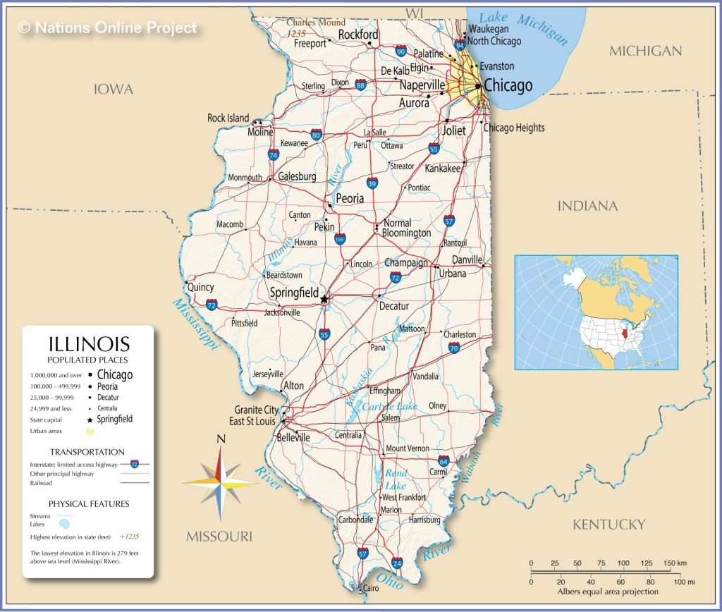 Map of Illinois pointing out regions offering EMT Training Courses for future emergency responders.