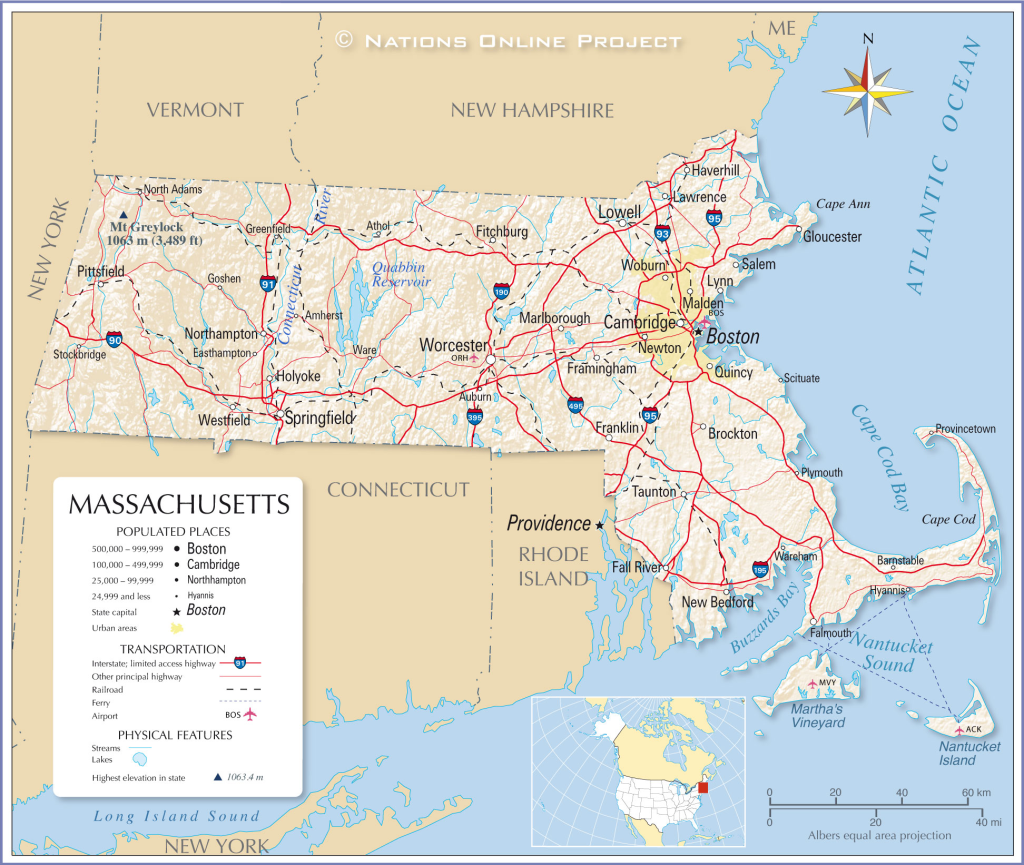 Map of Massachusetts, pinpointing various locations of EMT Training Courses across the state.